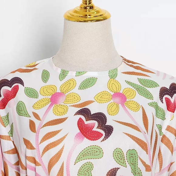 CLEARANCE Garden Party Floral Balloon Sleeve Mini Dress - Picture 7 of 8